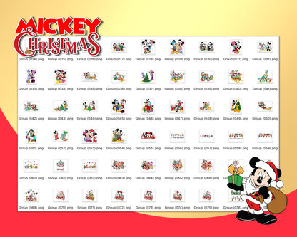 Mickey Christmas Clipart SVG, PNG bundle