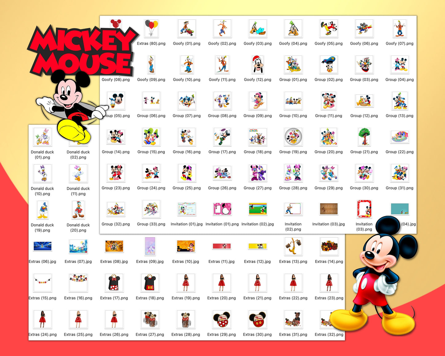 Mickey Mouse Friends PNG, SVG bundle