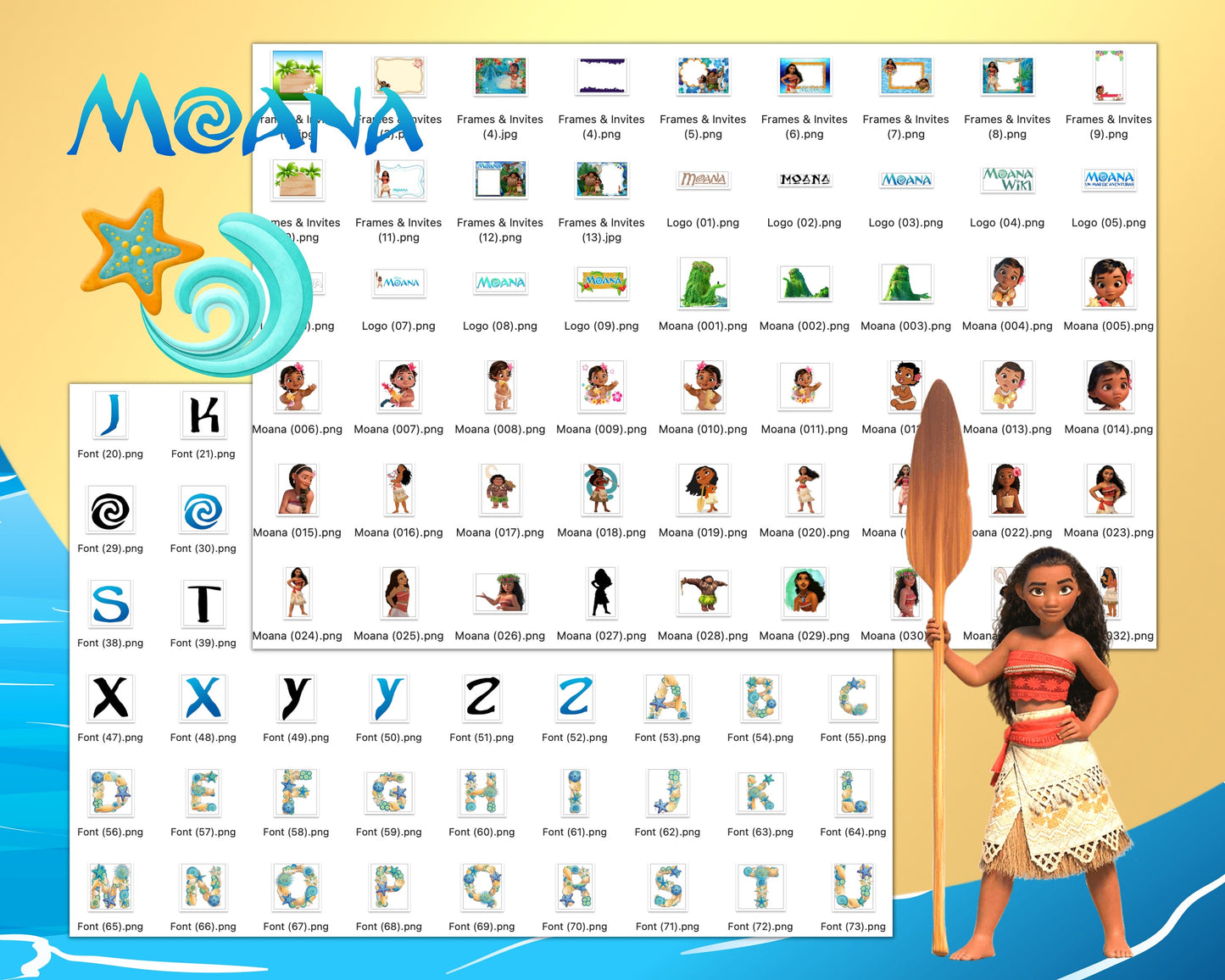 Disney Moana Clipart SVG, PNG bundle