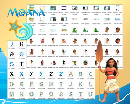 Disney Moana Clipart SVG, PNG bundle