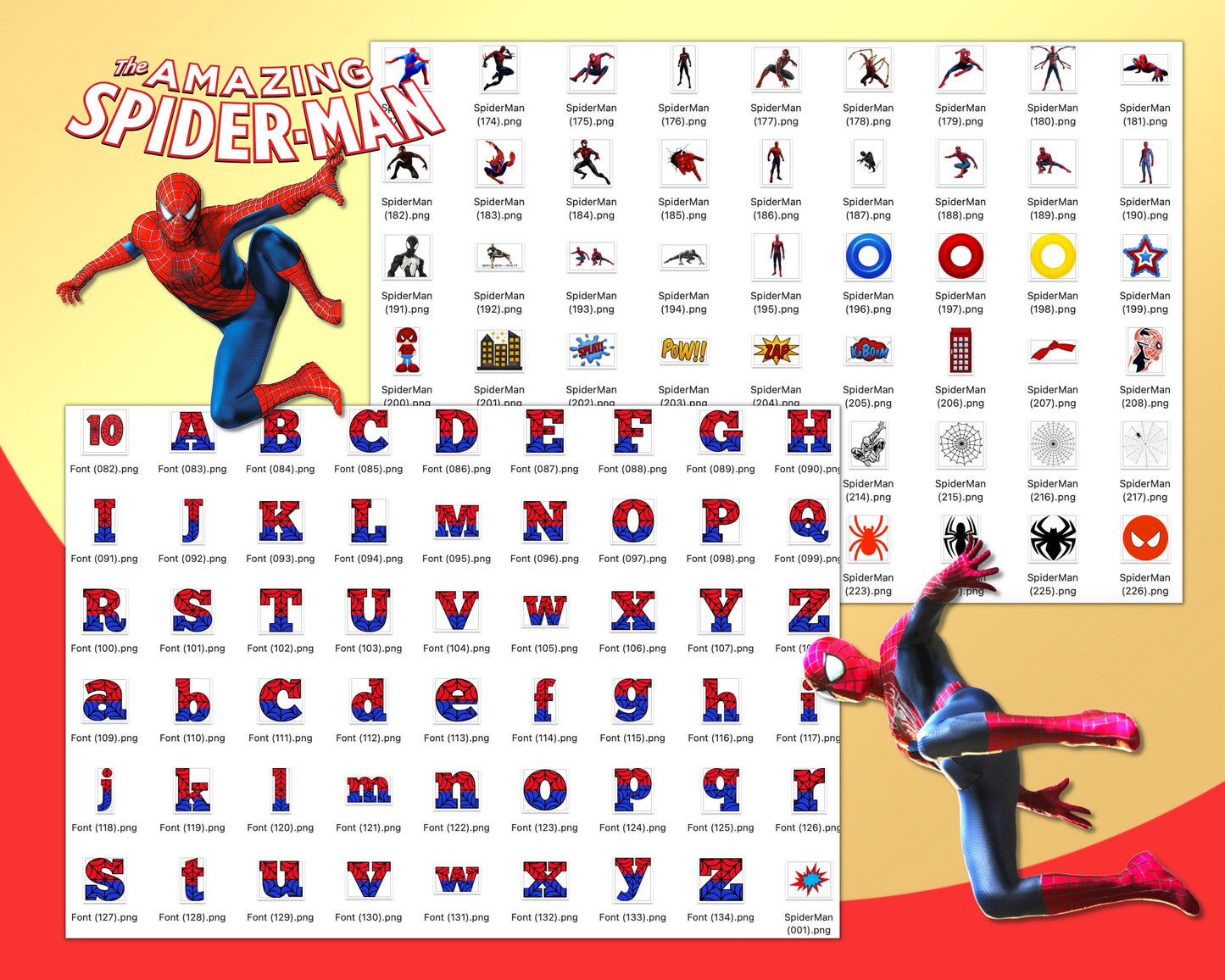 Spider-Man Clipart SVG, PNG bundle