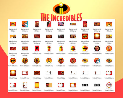 Disney Incredibles Clipart PNG, SVG bundle