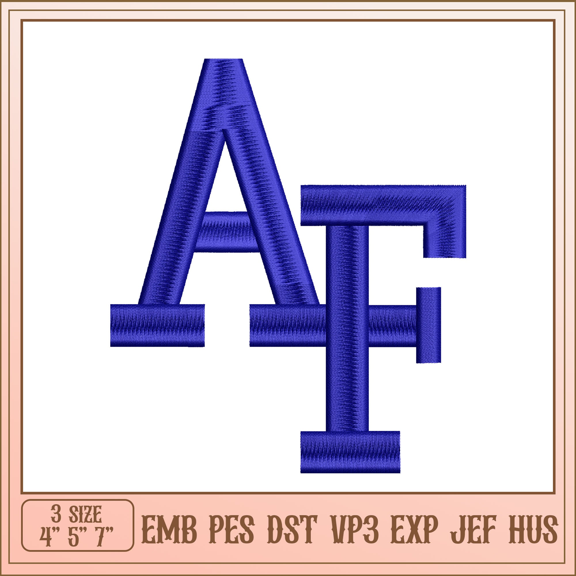 AF Monogram Embroidery Design – svg files for cricut