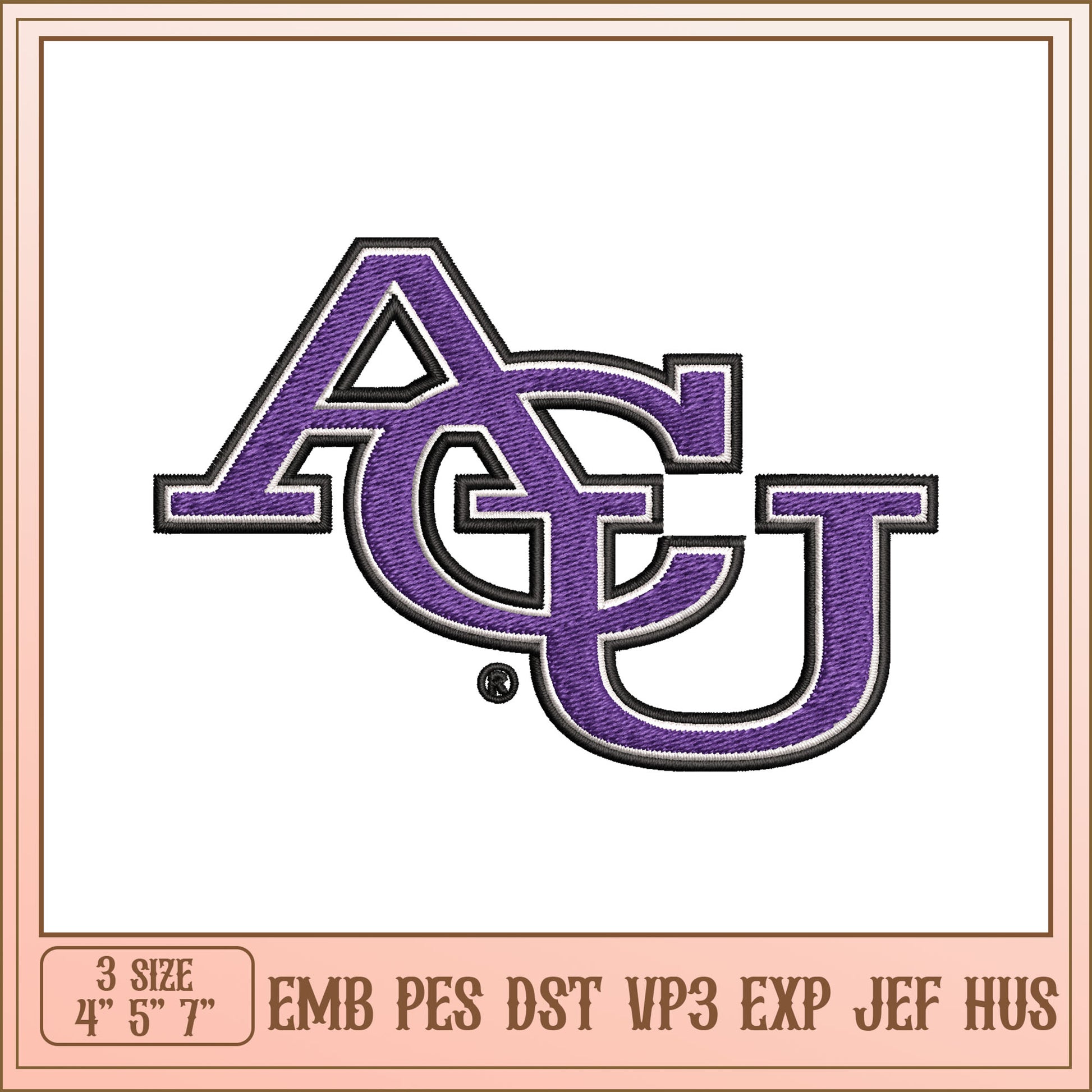 AGU Embroidery Design - 3 Sizes