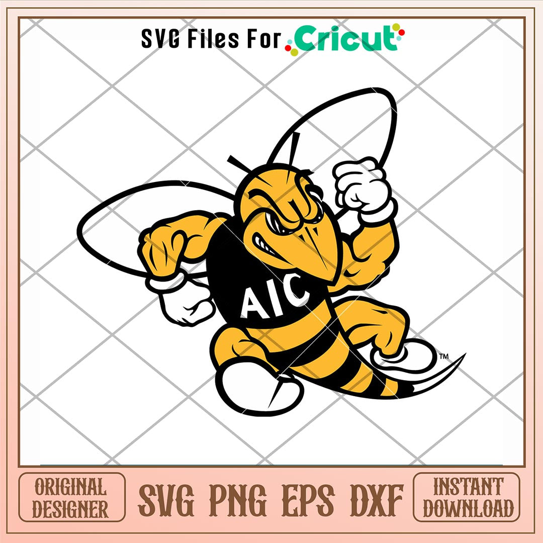 AIC Yellow Jackets Logo Svg, AIC Yellow Jackets Svg, NCAA Svg