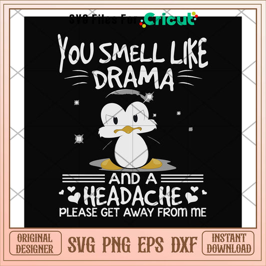 A headache please get away from me penguin svg, get away svg, funny svg