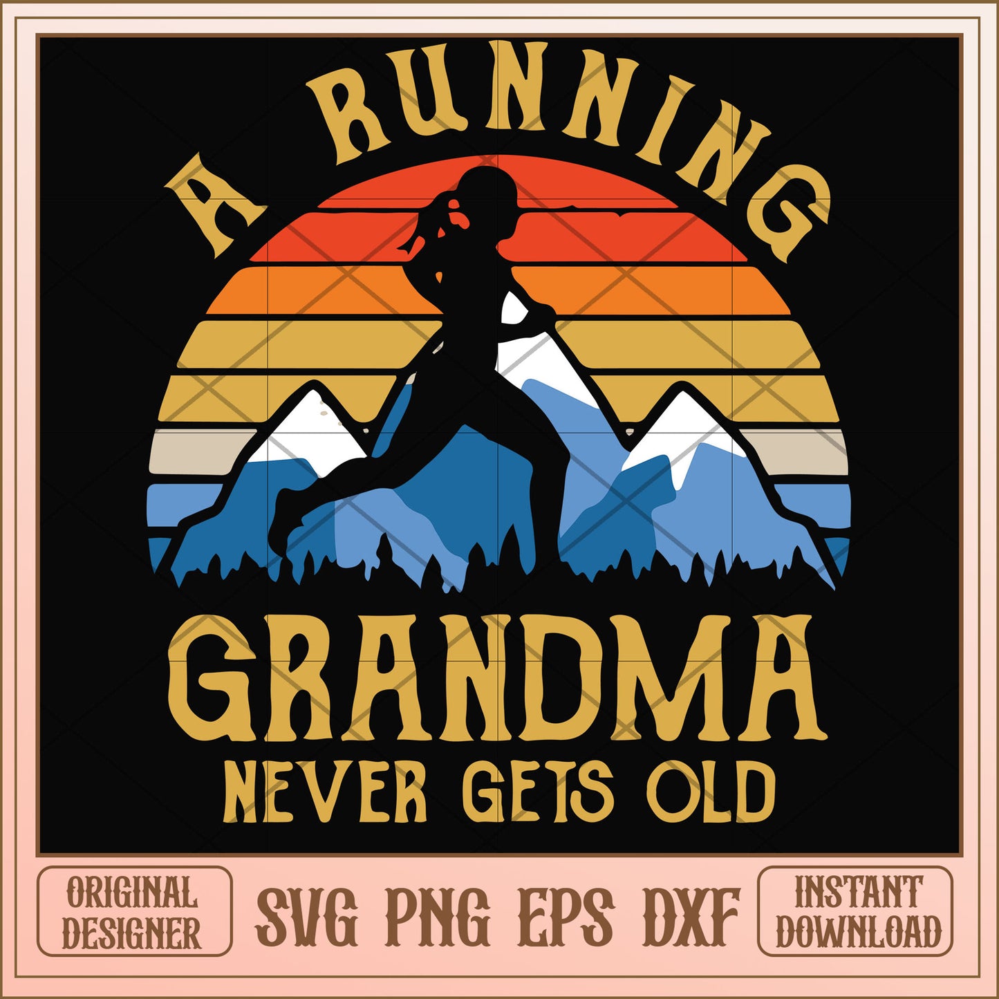 A running grandma never gets old svg, running svg, funny svg
