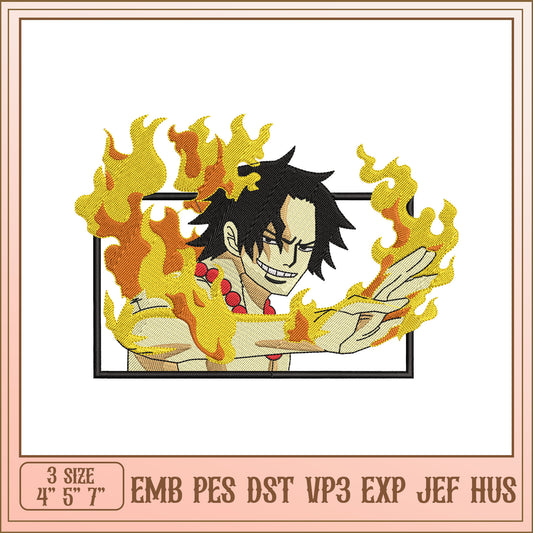 Ace One Piece Embroidery Design