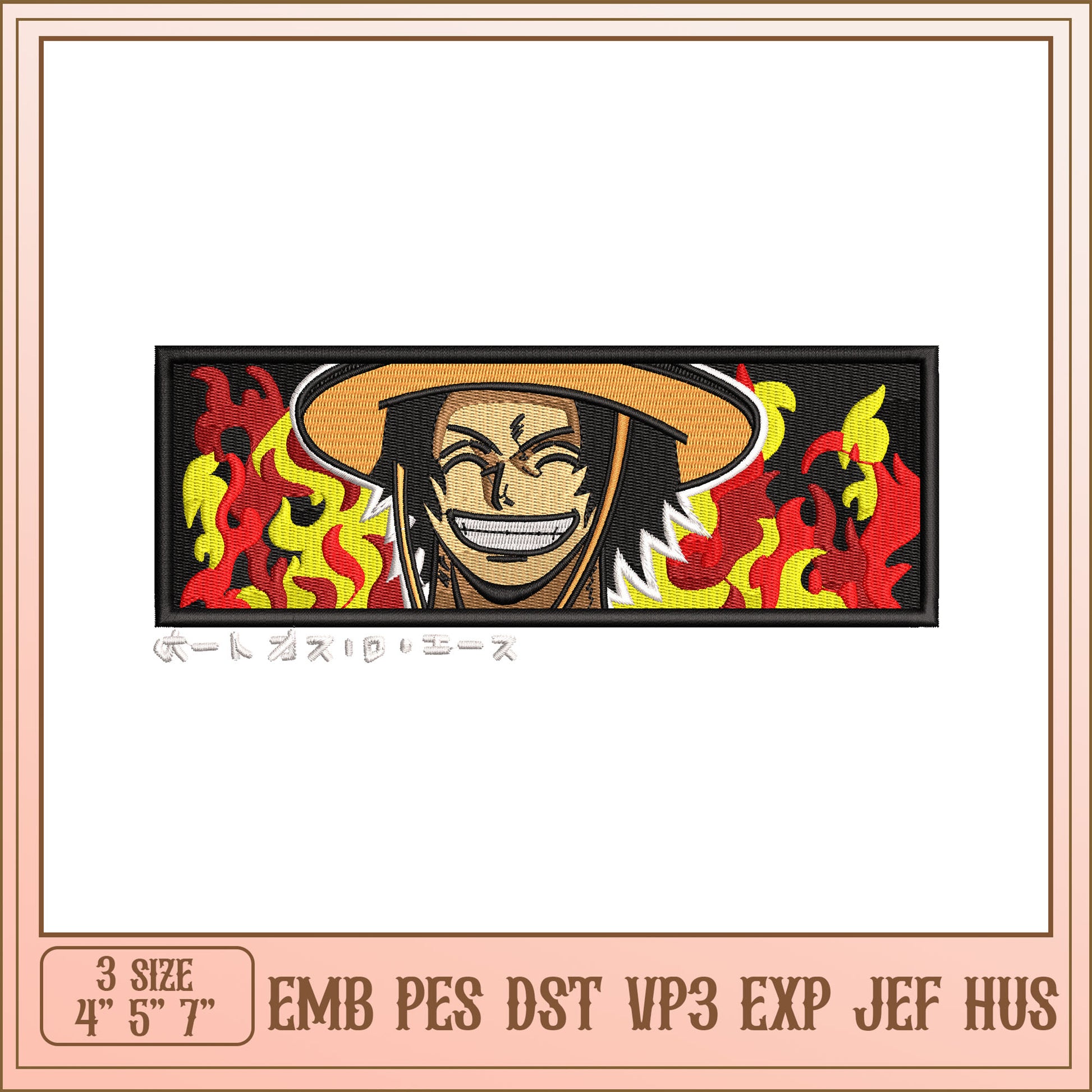 Ace One Piece Embroidery Design