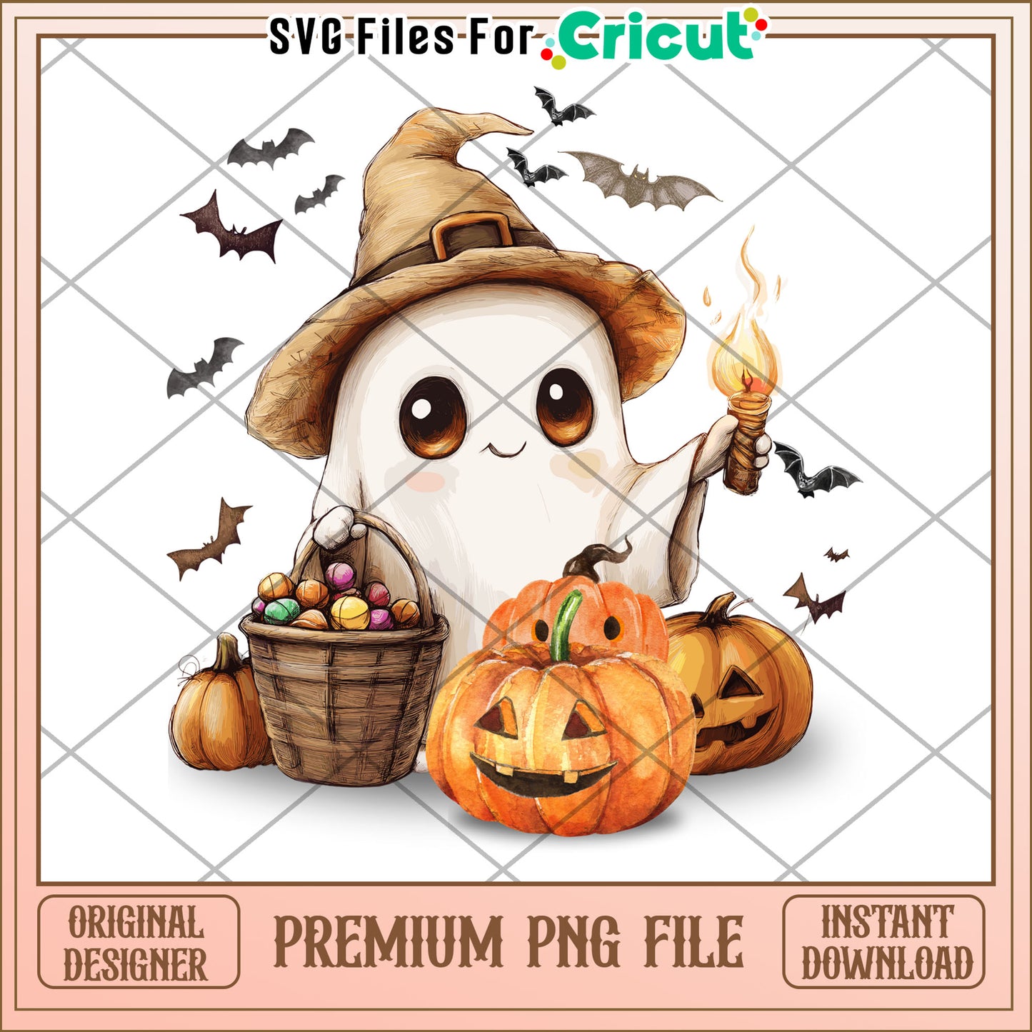 Adorable ghost png, spirit halloween​ png, halloween candy png