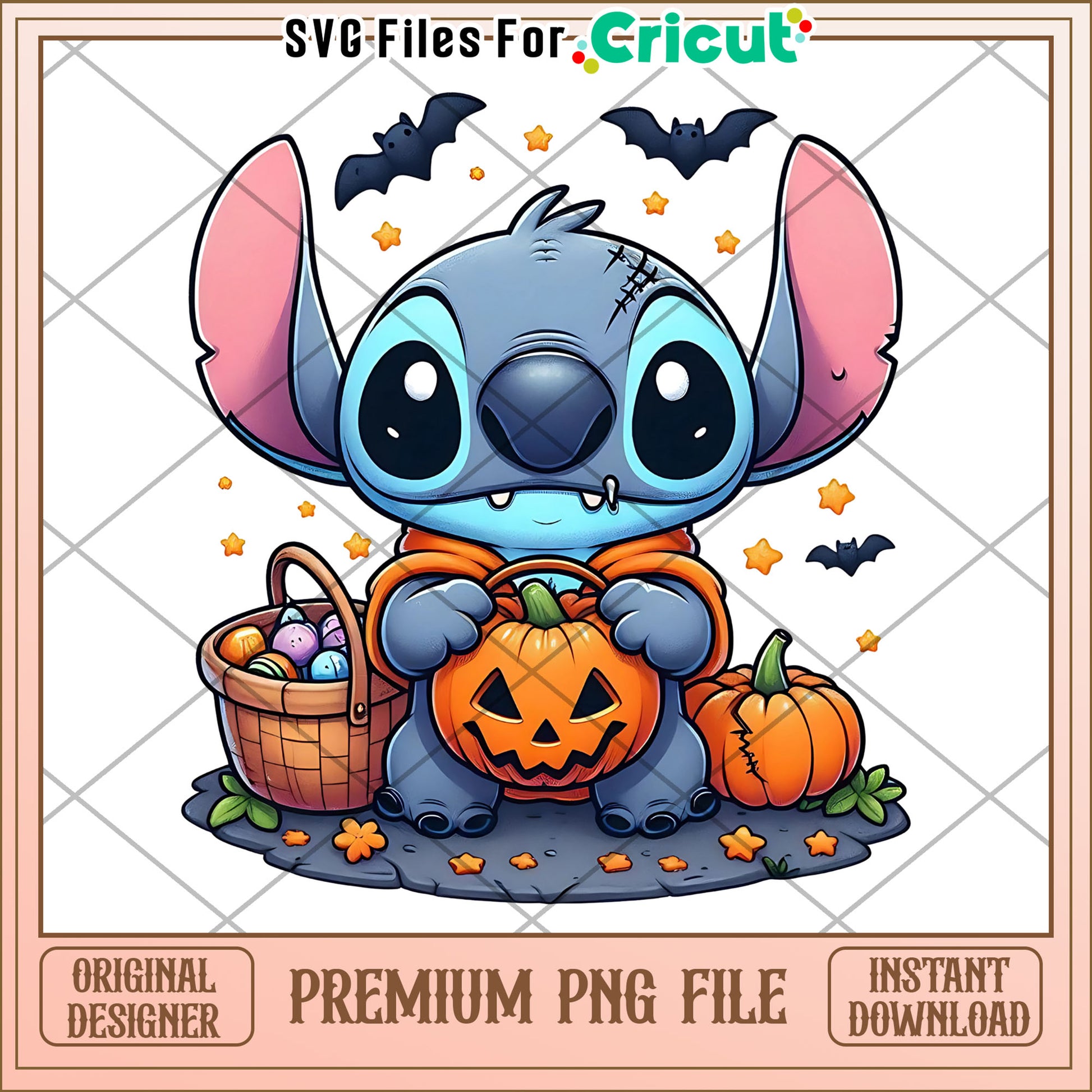 Adorable stitch png, halloween pumpkins​ png, cute stitch png