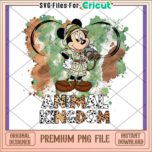 Adventurous Animal Kingdom Mickey PNG Design Download