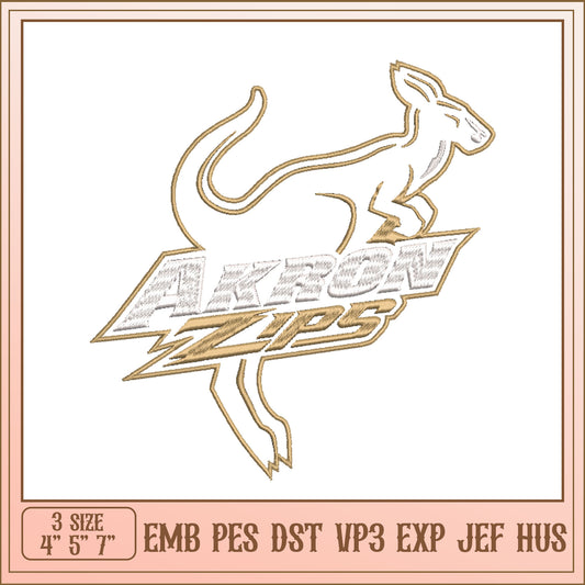 Akron Zips Kangaroo Embroidery Design