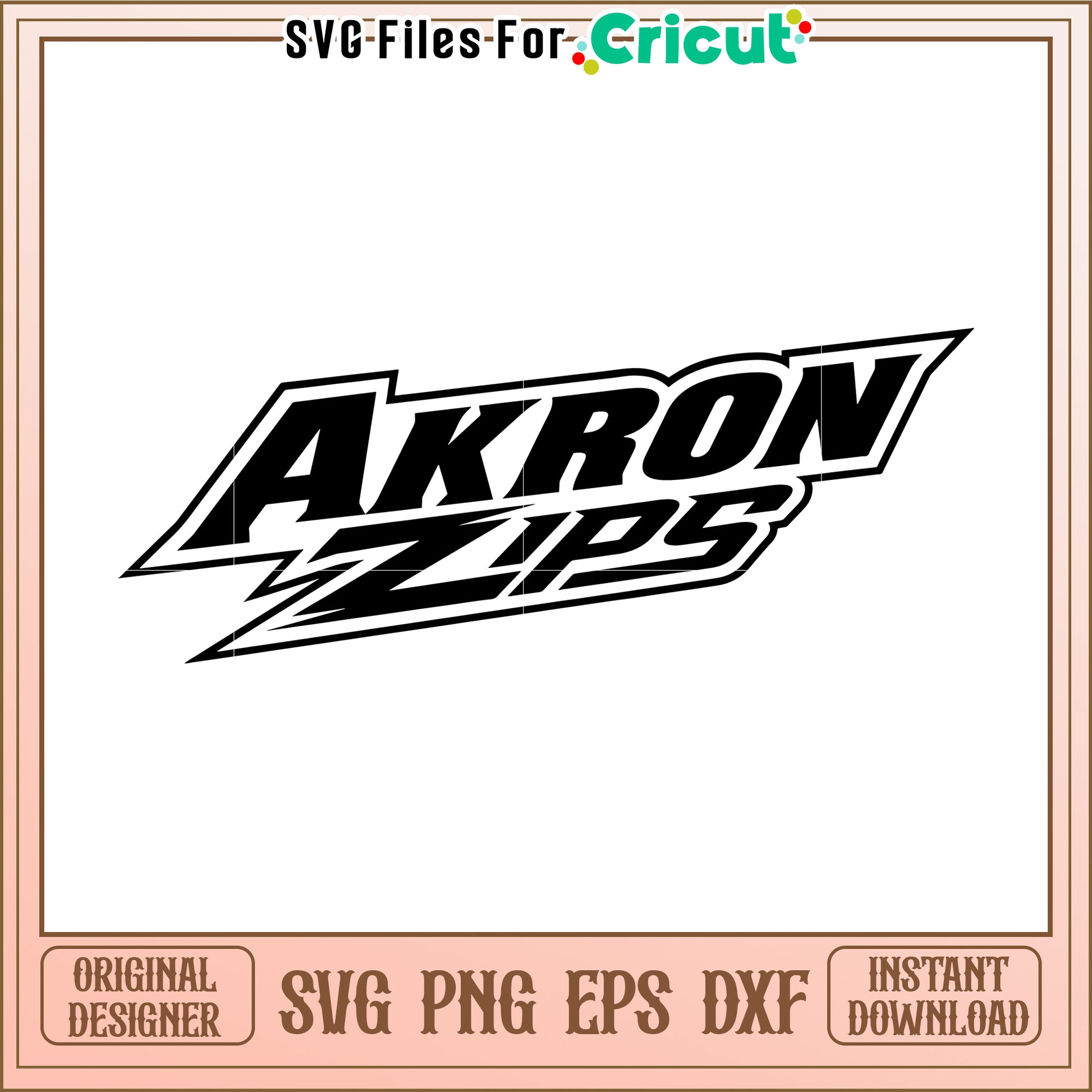 Akron Zips logo design for Cricut users, ideal for crafting projects and downloads