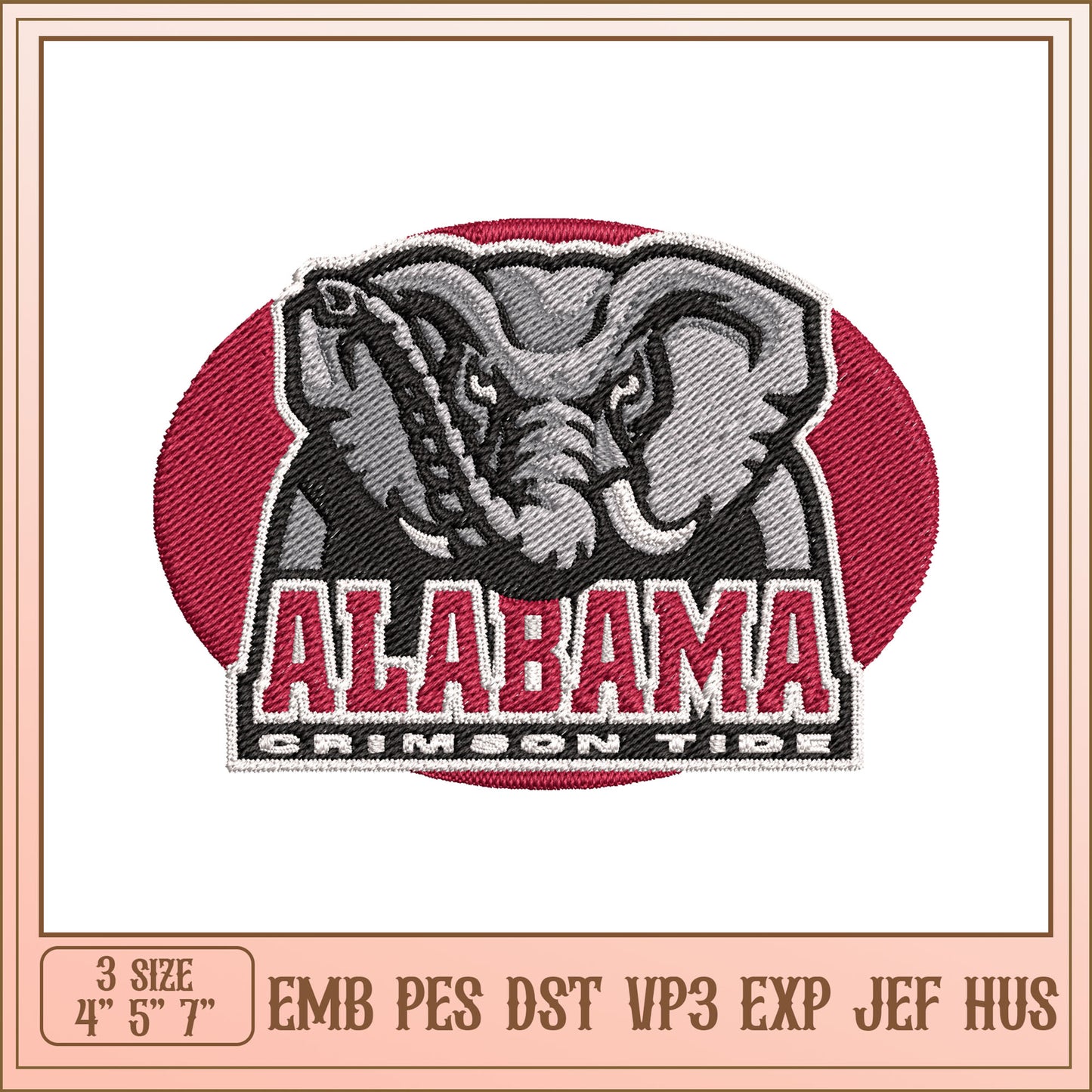 Alabama Crimson Tide Embroidery Design