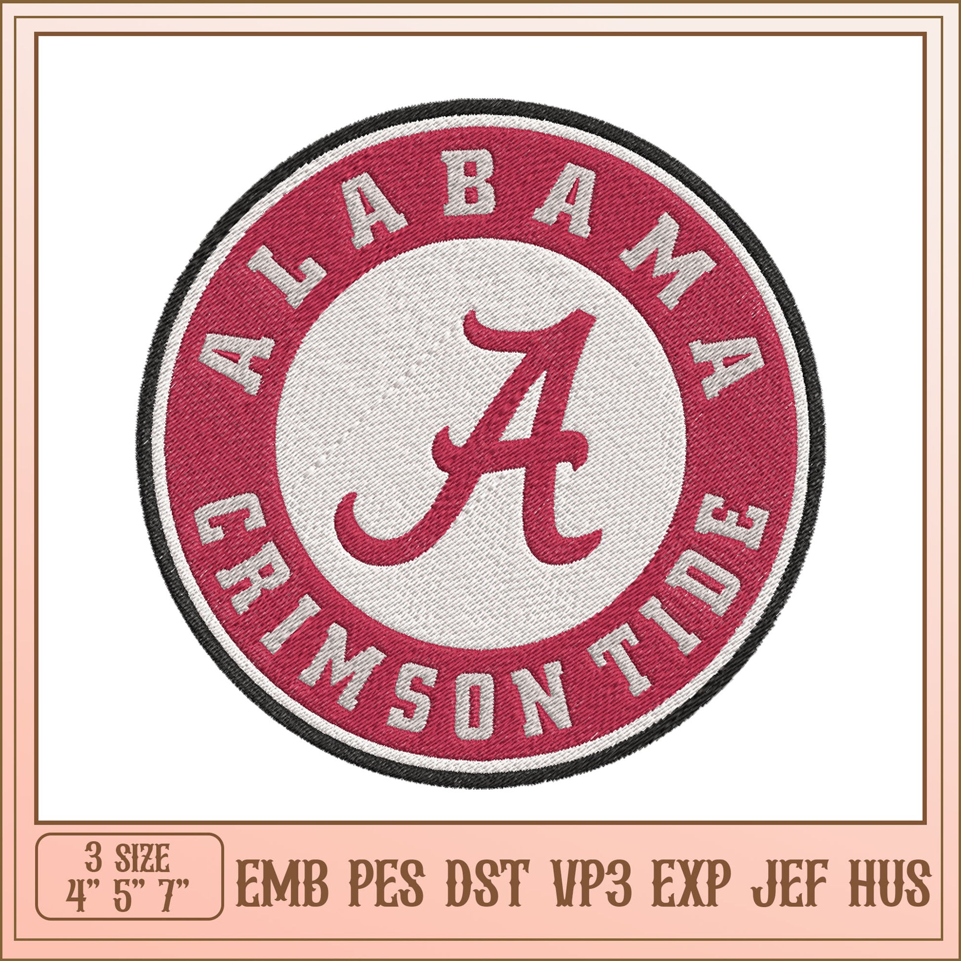 Alabama Crimson Tide Embroidery Design