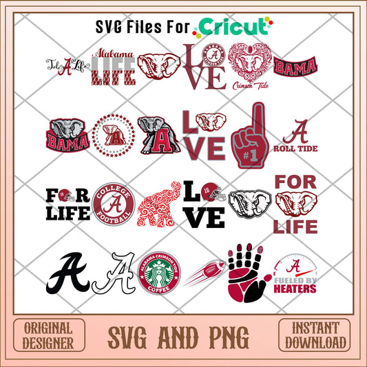 Alabama Crimson Tide bundle, Alabama Crimson Tide svg, NCAA svg