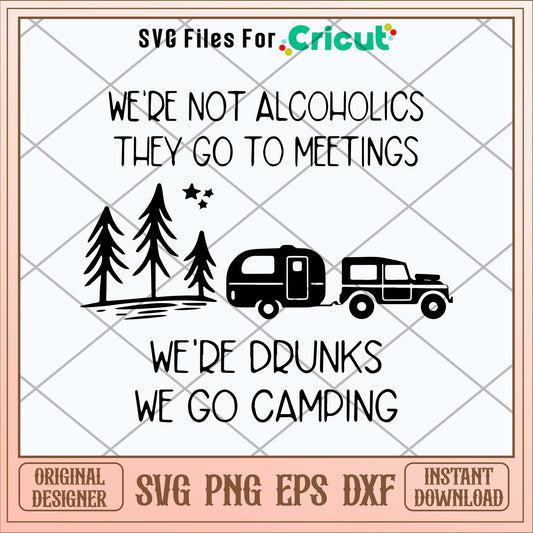 Alcoholics Meetings Drunks Camping Svg-Svgfilesforcricut