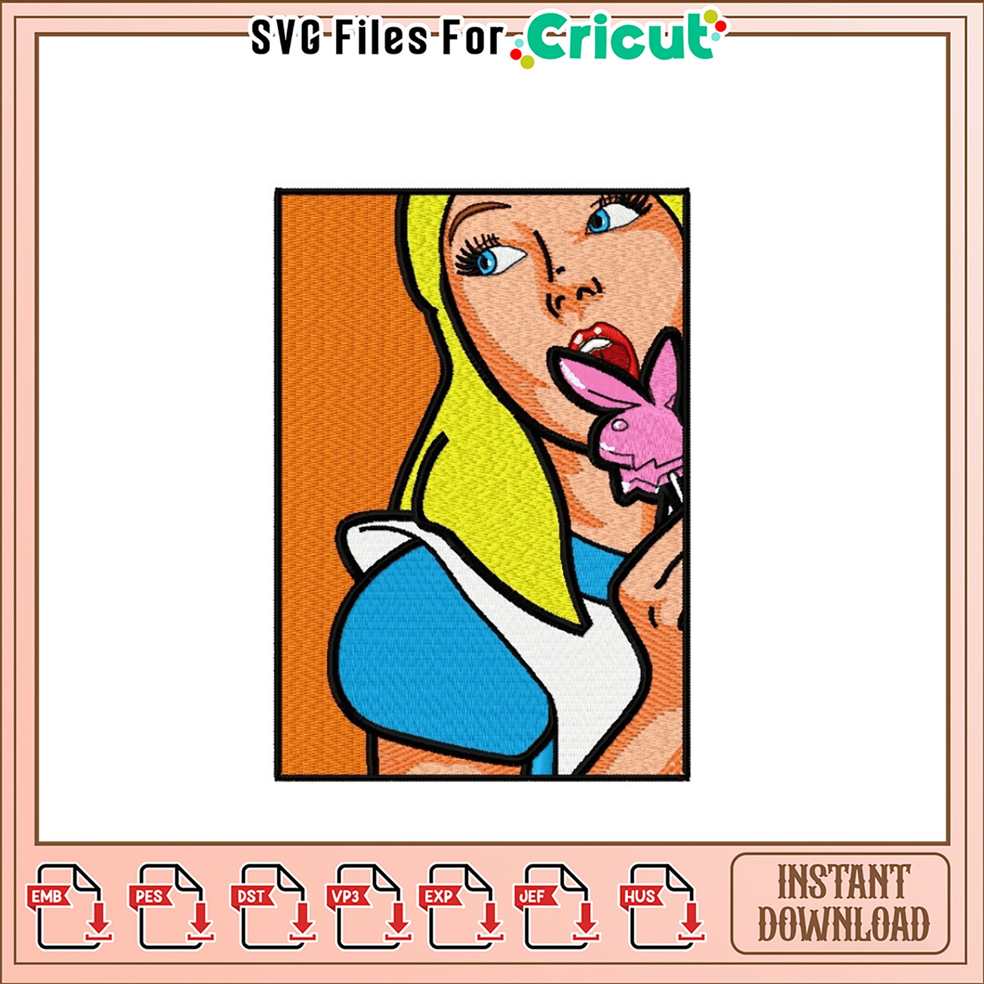 Alice in Wonderland Embroidery Design Instant Download