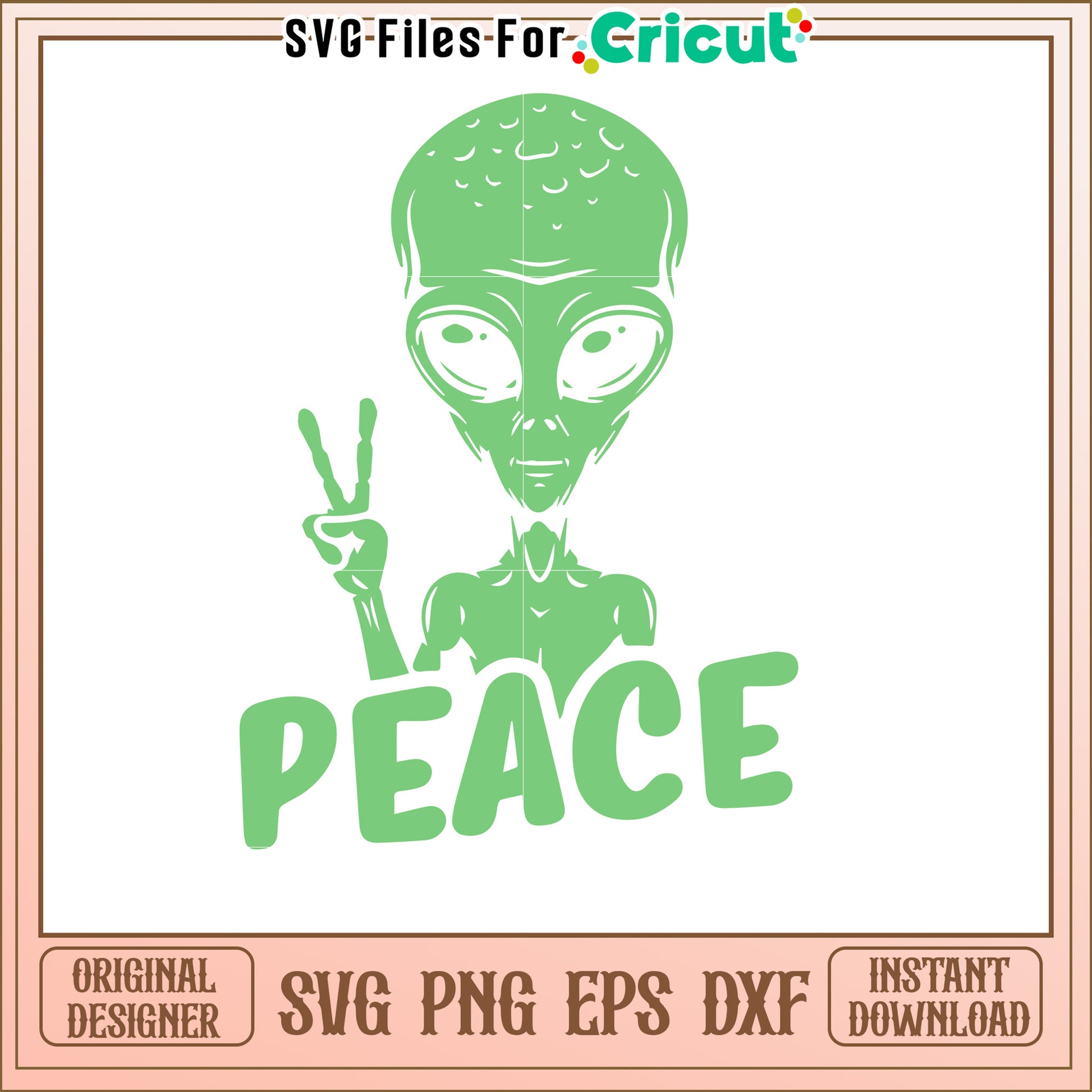 Alien Peace SVG Cut File