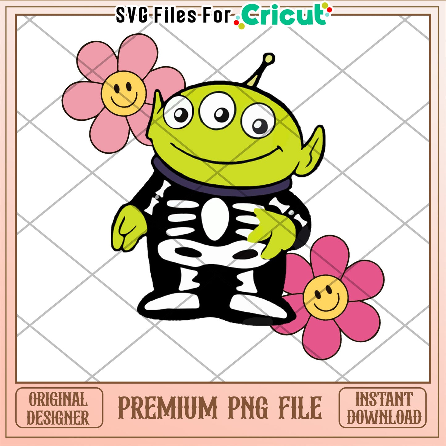 Alien Skeleton PNG Sublimation Design