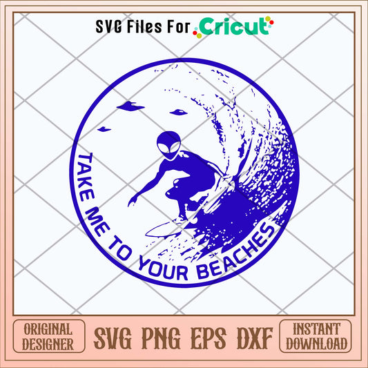 Alien Surf Svg-Svgfilesforcricut