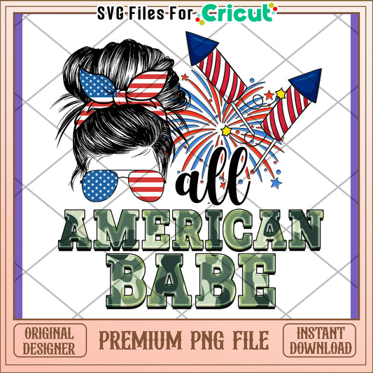 All American Babe PNG Design