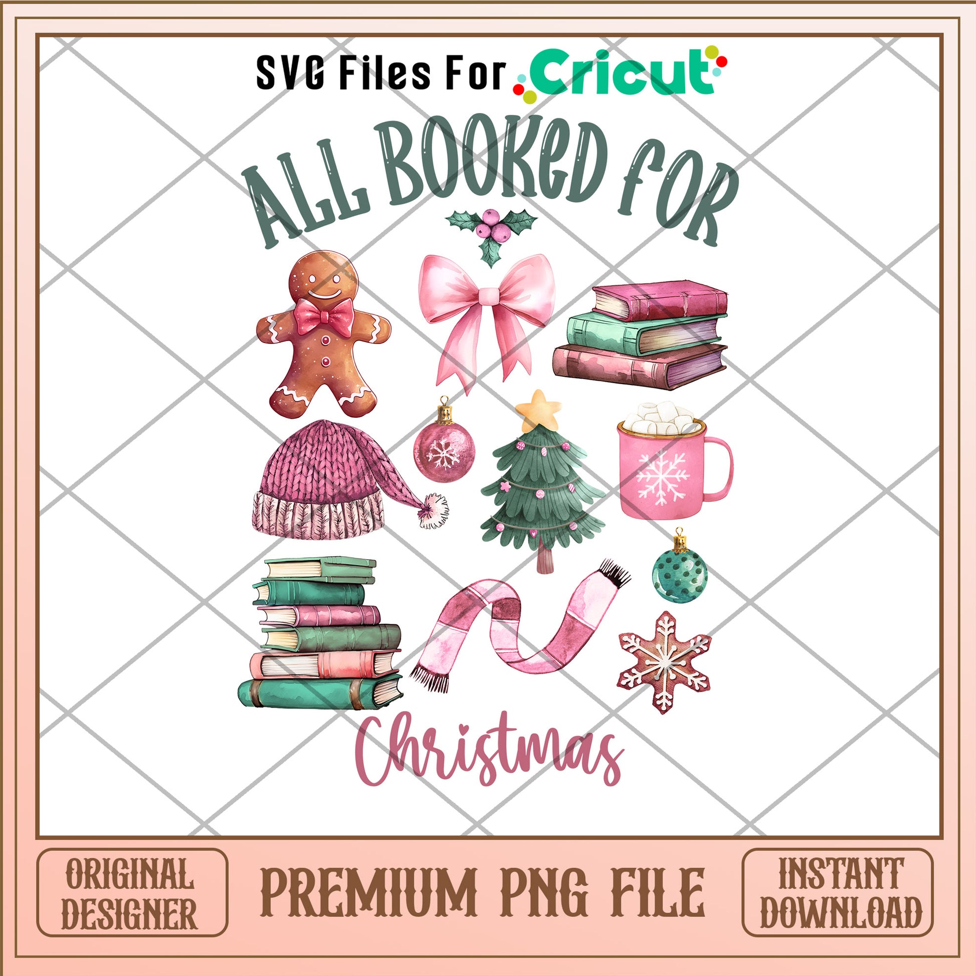 All book for christmas png, christmas decorations png