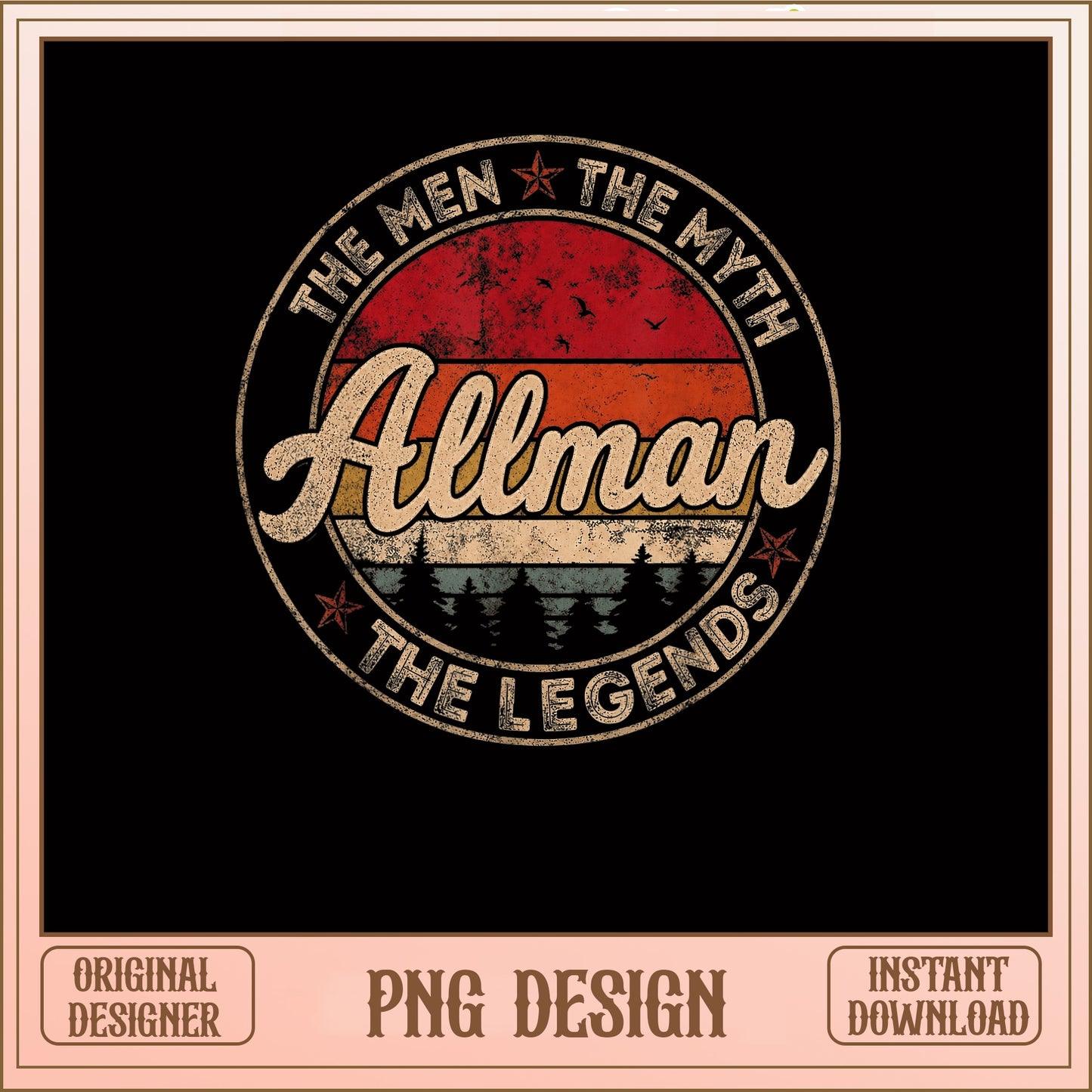 Allman The Men The Myth The Legends, Retro PNG, Family PNG