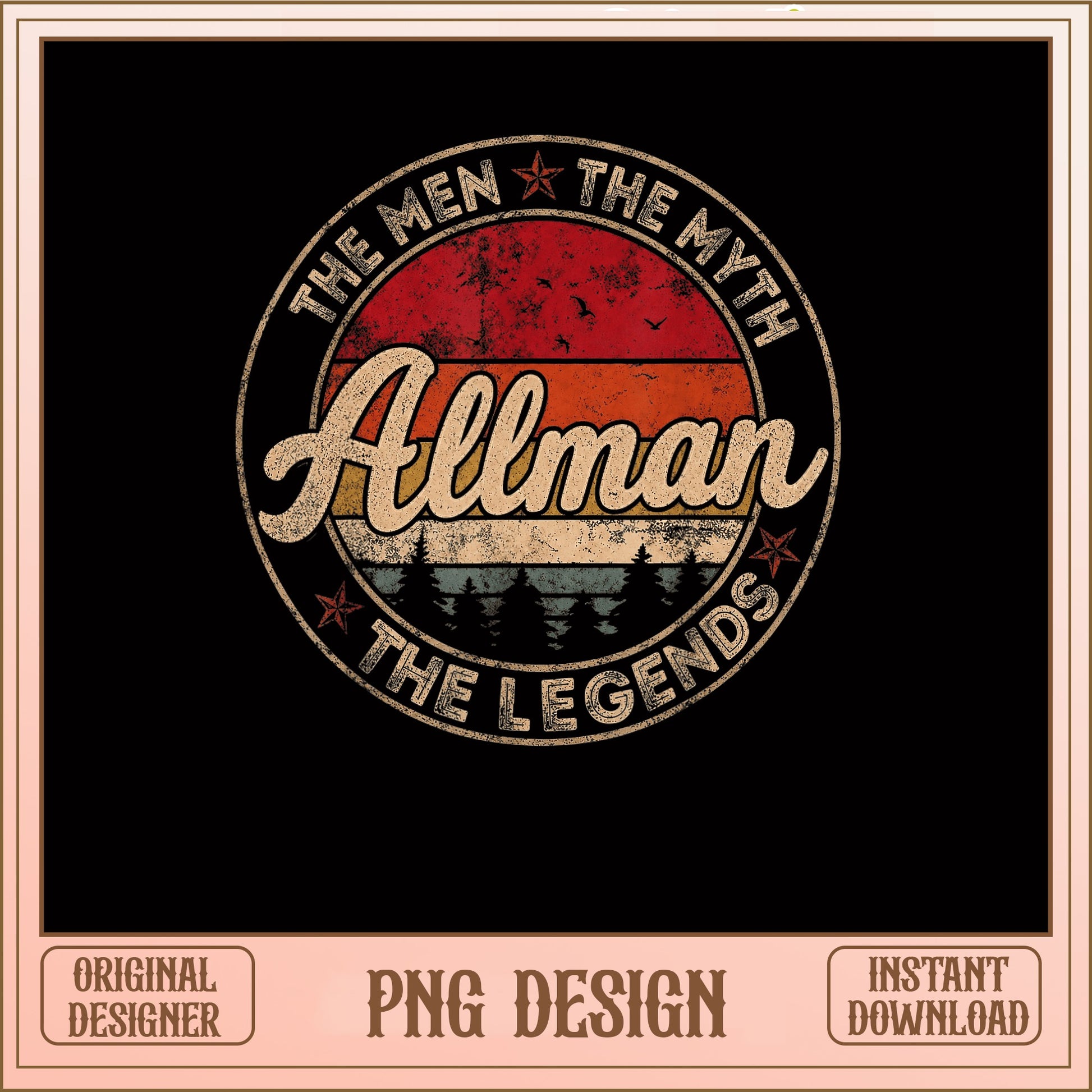Allman The Men The Myth The Legends, Retro PNG, Family PNG
