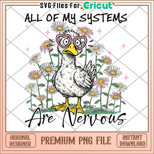 All of my system are nervous png, funny goose png, silly goose png