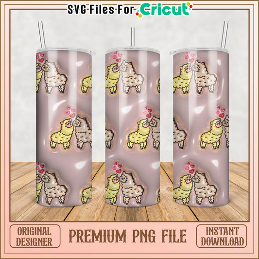 Alpaca Tumbler PNG Sublimation Design