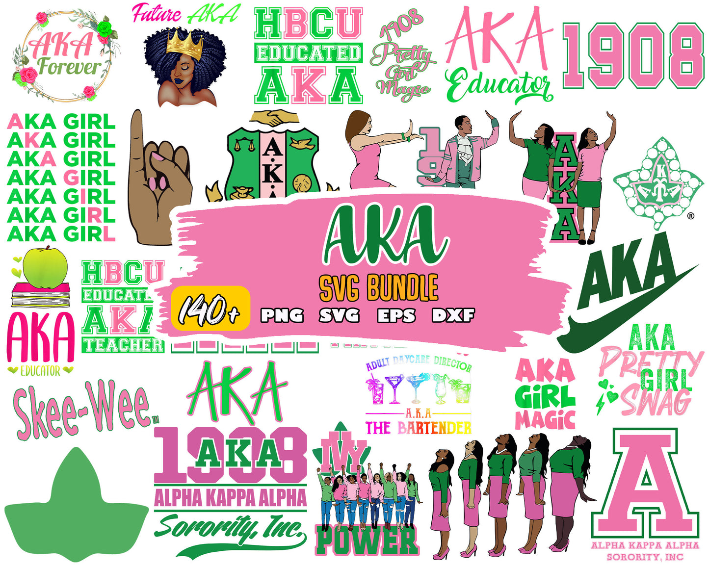 Aka girl logo bundle svg, aka logo svg​, aka educator​ svg