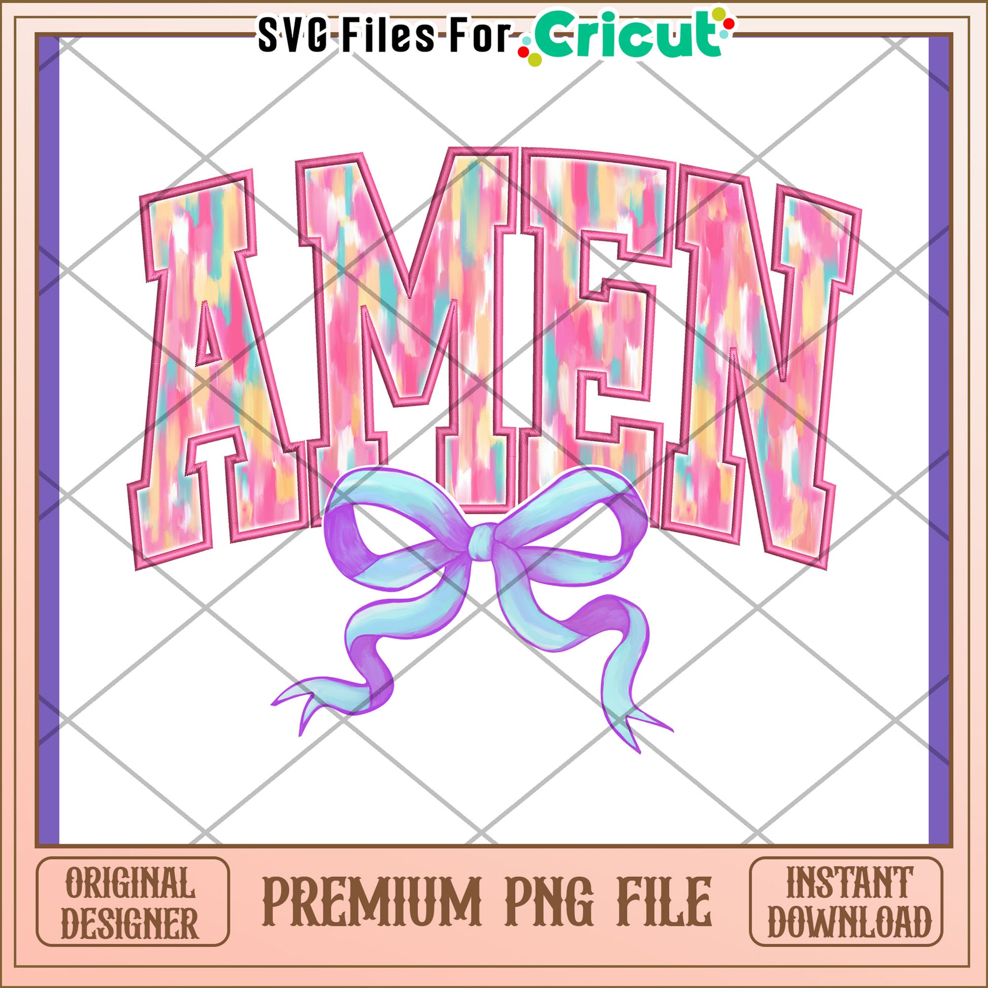 Amen PNG Design Pastel Bow Sublimation