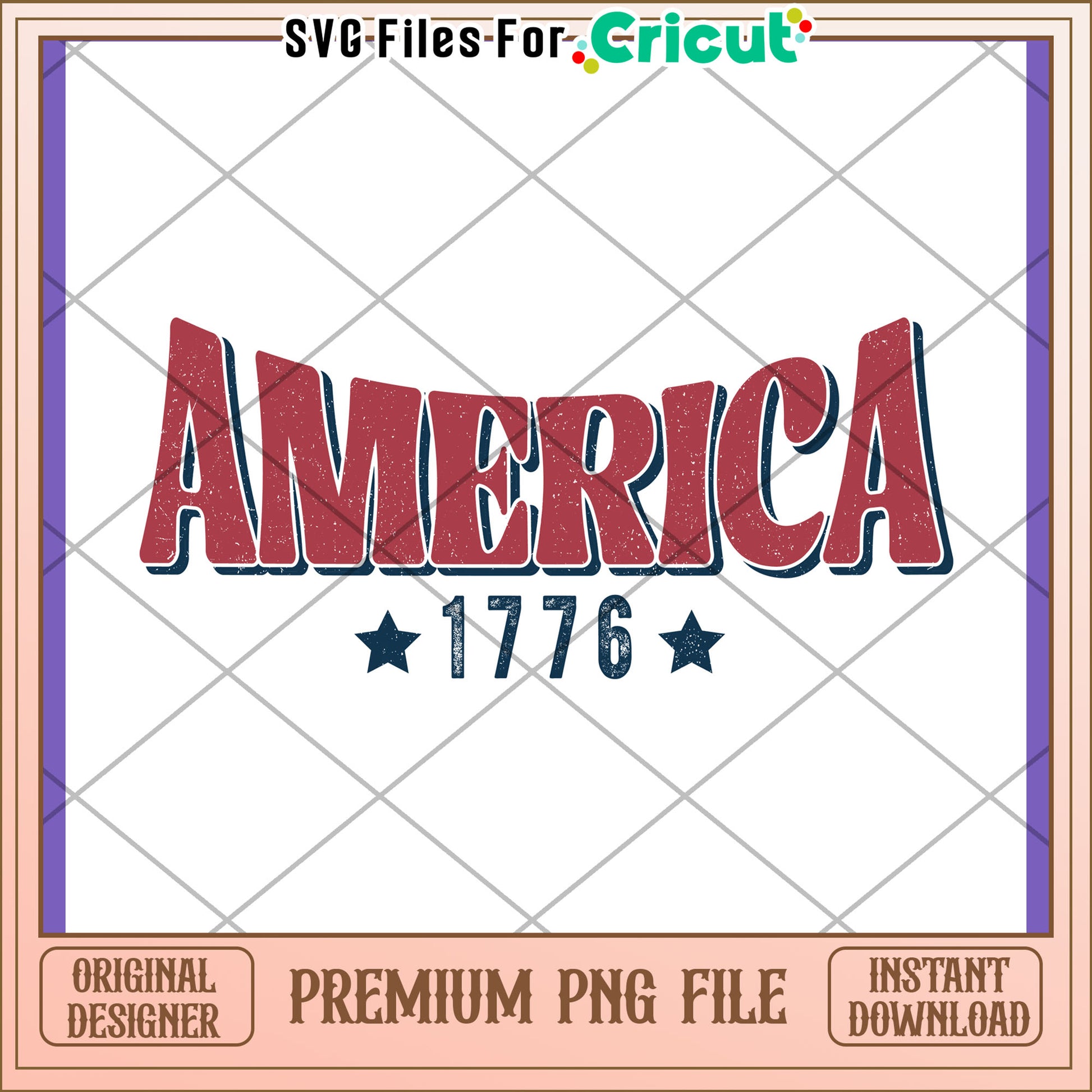 America 1776 PNG Design - Instant Download