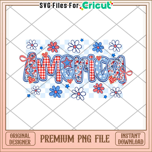 America flower desgin png, love for america png, patriotic theme png