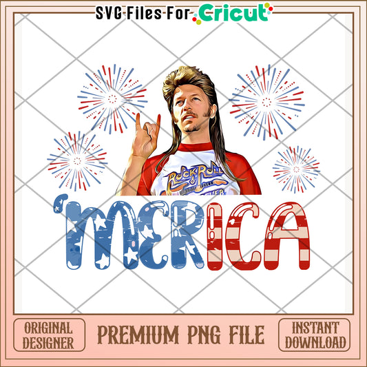 America mullet hair png, retro hairstyle png, patriotic vibe png