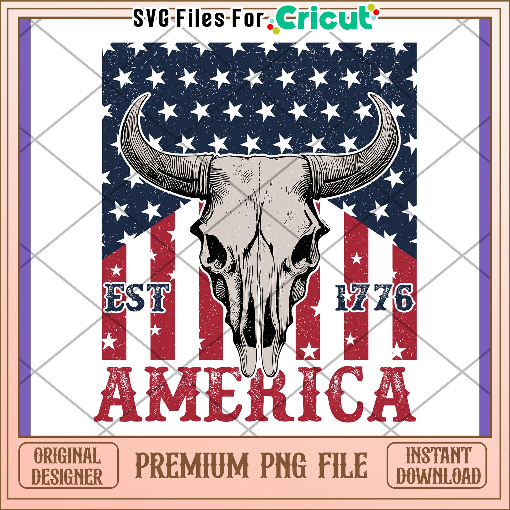 American Buffalo Skull PNG Design