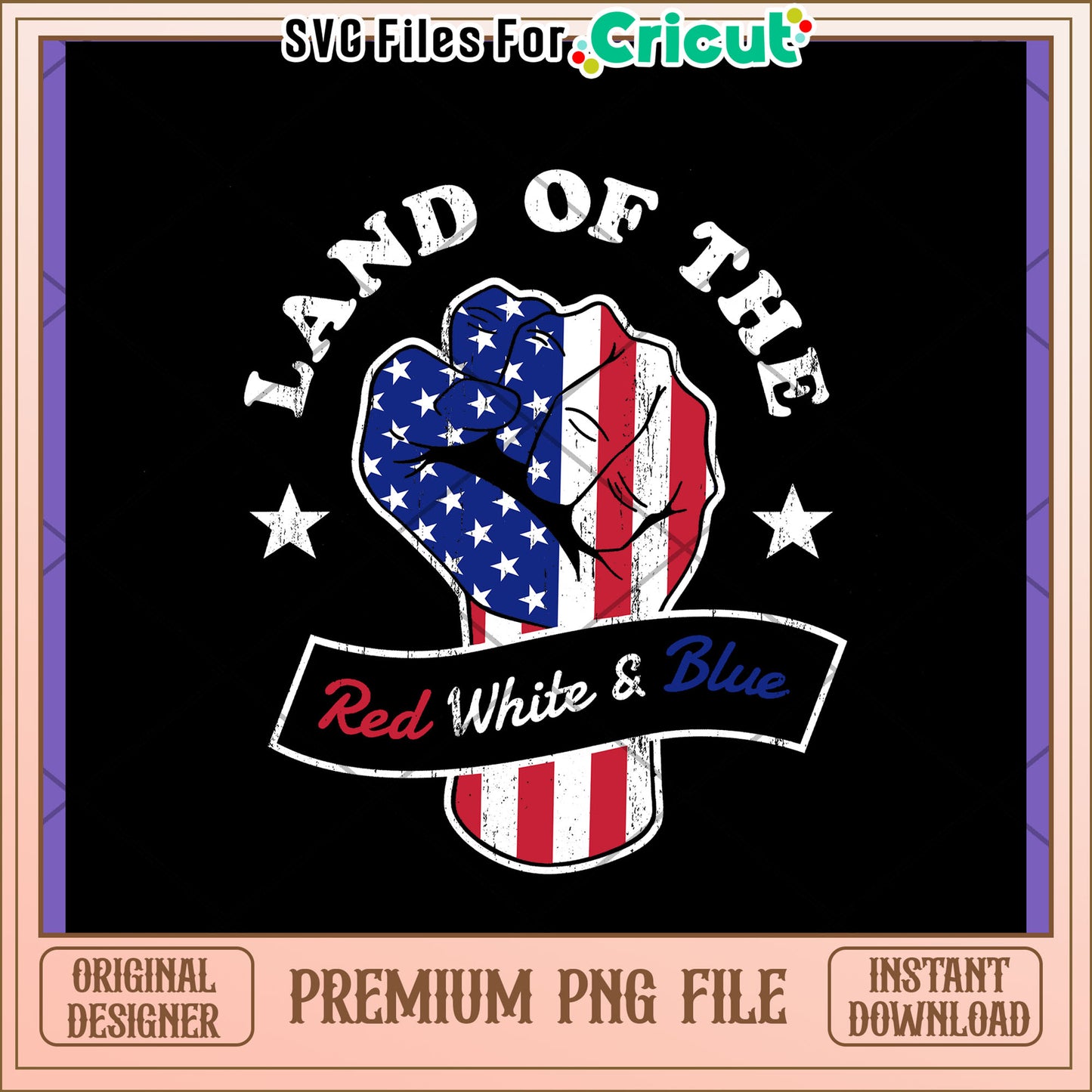 American Flag Fist PNG Design