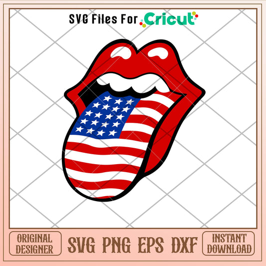 American Flag Tongue, American Flag Tongue Svg