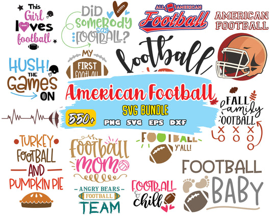 American football logo bundle design svg, american football​ svg
