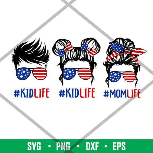 American Mom Life Kid Life Bundle, American Mom Life Kid Life Svg