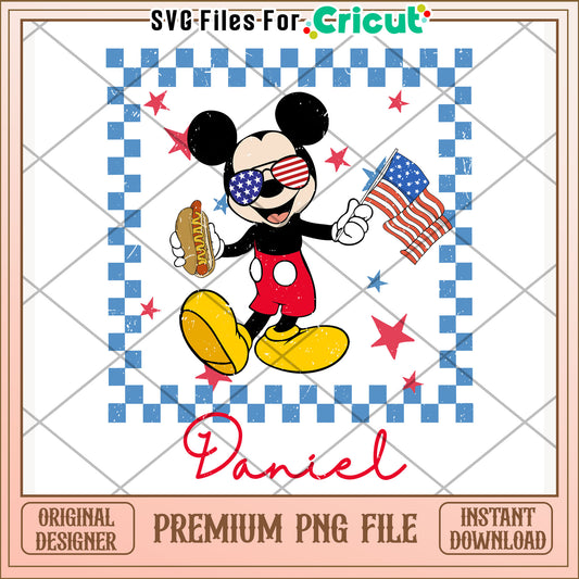 American boy Mickey png, disney character png, patriotic theme png