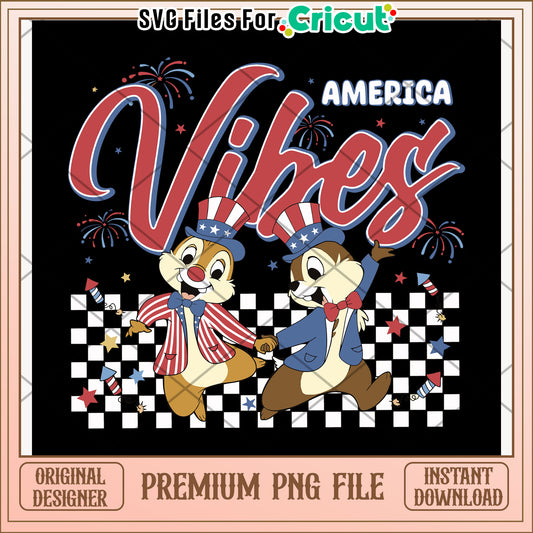 American vibes design png, disney couple png, red white and blue png