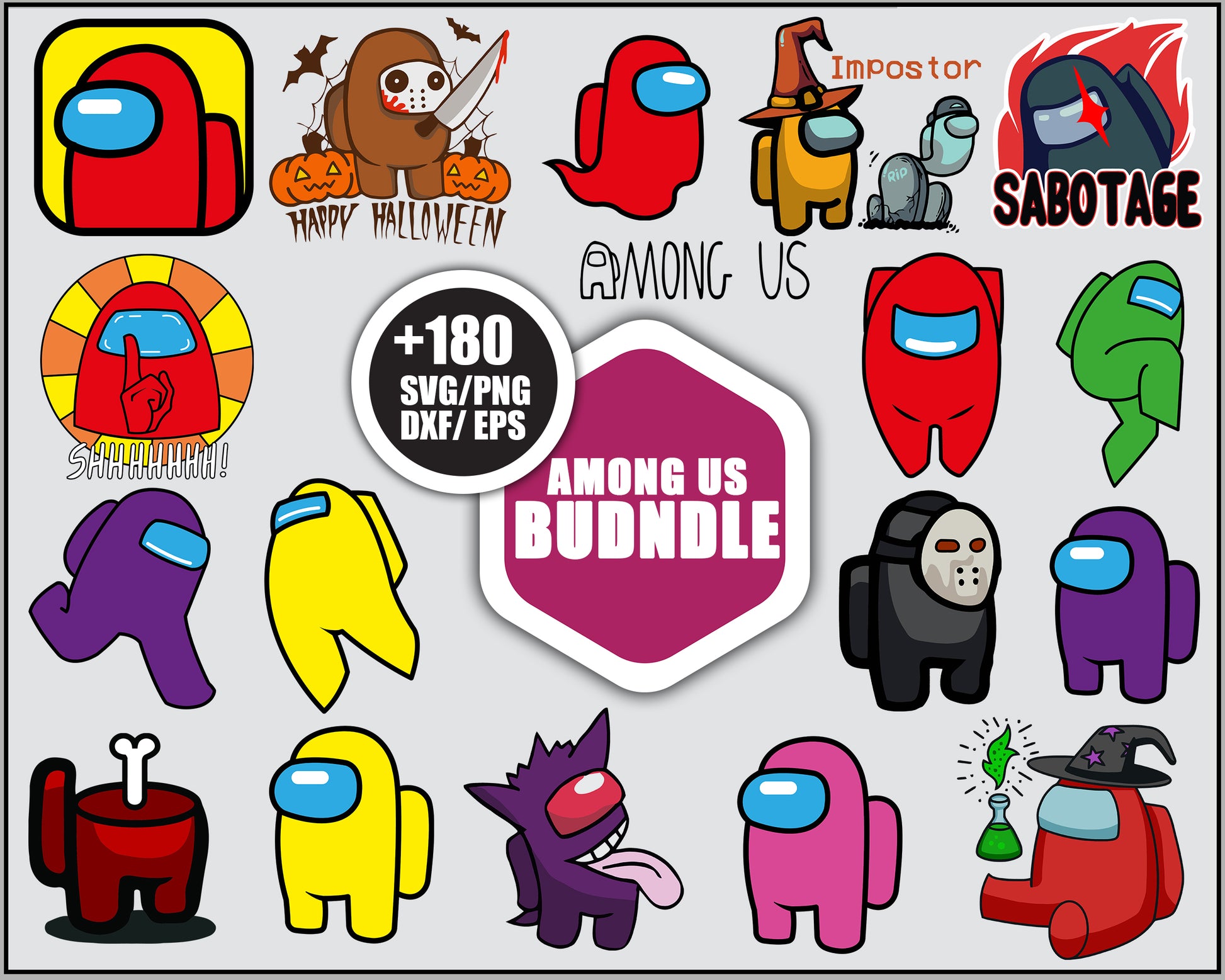 Among us impostor SVG Bundle