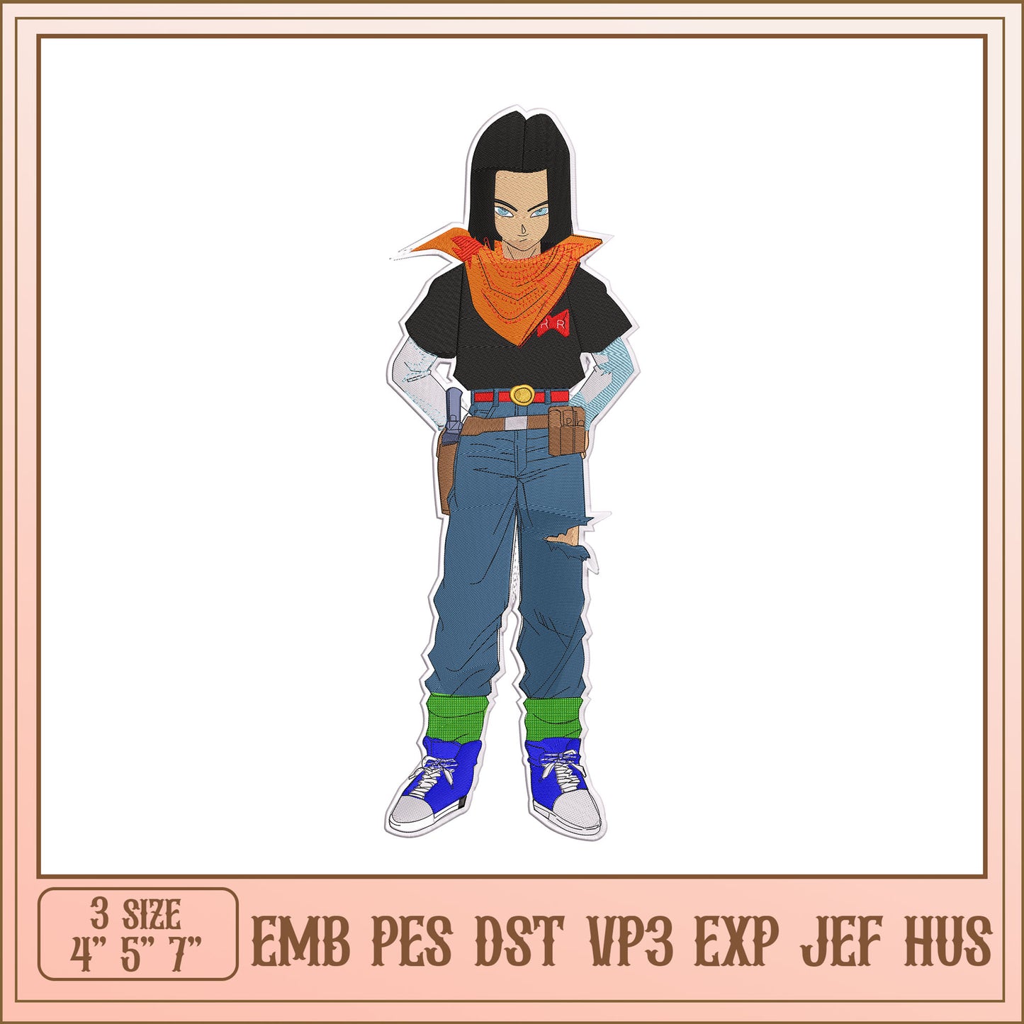 Android 17 Embroidery Design
