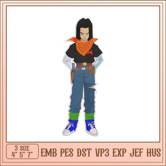 Android 17 Embroidery Design