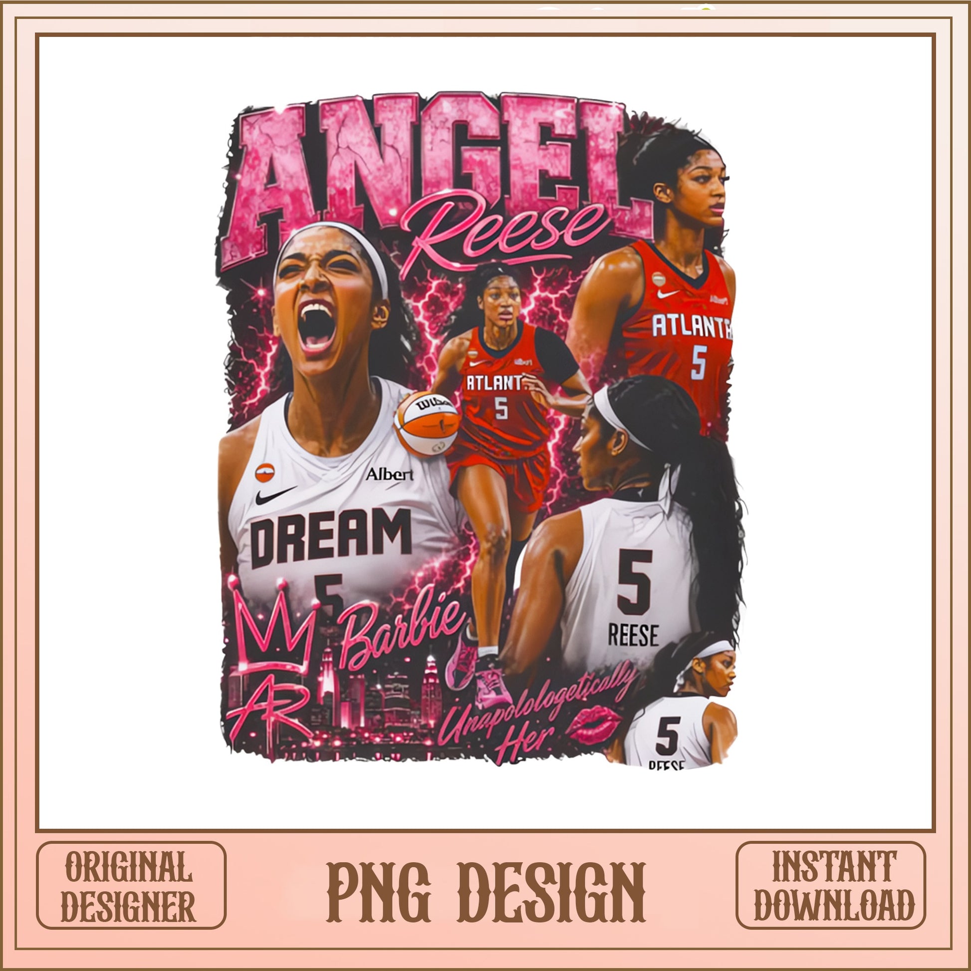 Angel Reese PNG, WNBA Basketball Bootleg Graphic, Retro PNG