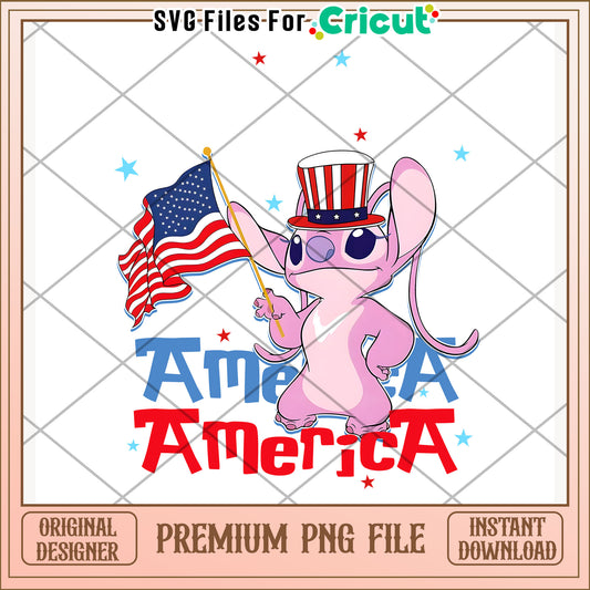 Angel and amerca flag png, 4th of july design png, patriotic theme png