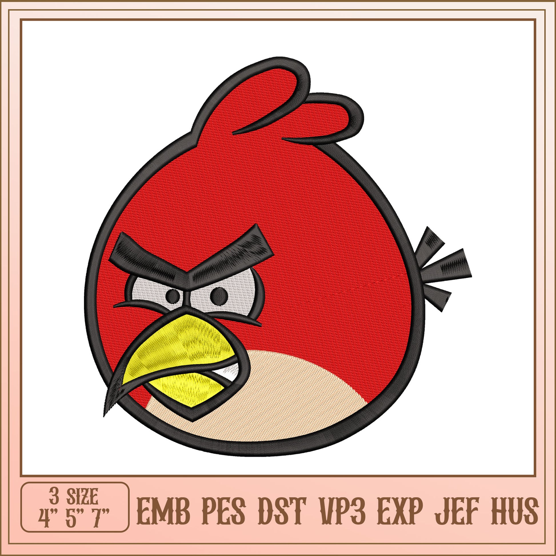 Angry Bird Embroidery Design